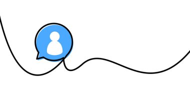 Tek çizgi mavi baloncuk çizilmiş. Vektör illüstrasyonu.