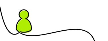 Sürekli çizgi çizilmiş insan silueti. Vektör illüstrasyonu.