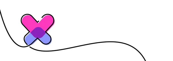 Singola Linea Disegnata Farfalla Rosa Blu Illustrazione Vettoriale — Vettoriale Stock