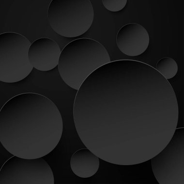 Soyut siyah kağıt mermiler ya da daire şeklinde arka plan. Vektör illüstrasyonu.