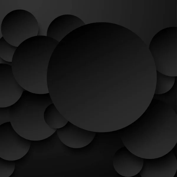 Résumé Rondes Cercles Papier Noir Fond Illustration Vectorielle — Image vectorielle