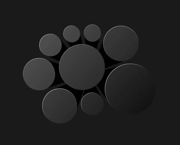 Abstrait Fond Noir Gris Cercles Illustration Vectorielle — Image vectorielle