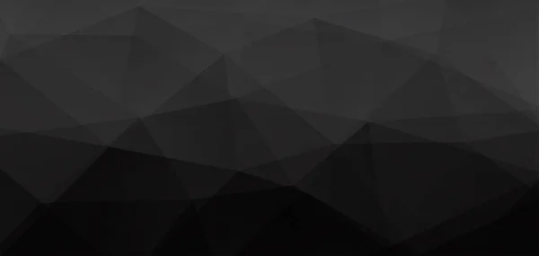 Abstrakt Svart Polygonal Konsistens Banner Bakgrund Vektorillustration — Stock vektor