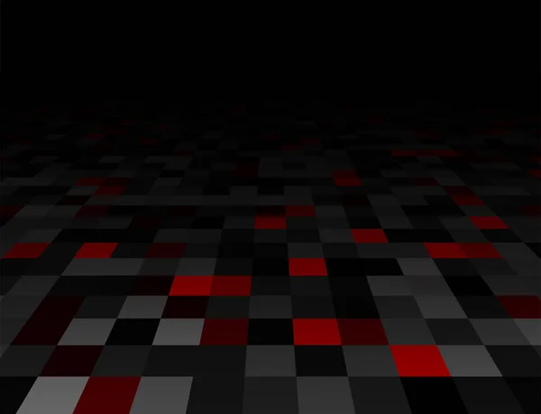 Abstrakte Halb Versteckte Schwarze Und Rote Quadrate Fliesen Hintergrund Vektorillustration — Stockvektor