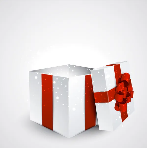 Gift box with red bow. — Stock Vector