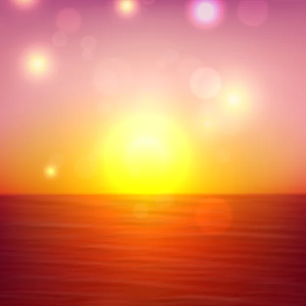 Sonnenuntergang und Meer — Stockvektor