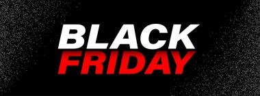 Noktalı Congetti afişiyle Kara Cuma tabelası. Vektör illüstrasyonu.