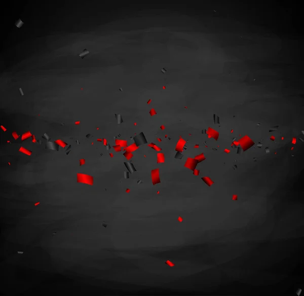 Μαύρο Πίνακα Κιμωλία Κόκκινο Και Μαύρο Κομφετί Γραμμή Εικονογράφηση Διανύσματος — Διανυσματικό Αρχείο
