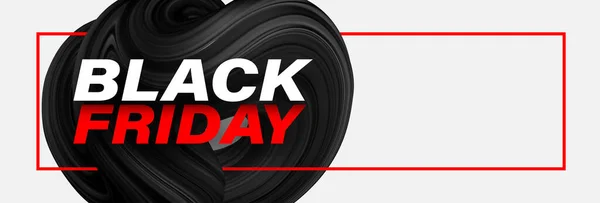 Black Friday Sinal Sobre Pinceladas Daub Moldura Vermelha Espaço Para — Vetor de Stock