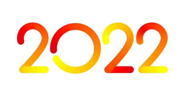 2022 Kolorowy Gradientowy Czerwony Żółty Znak Ilustracja Wektora — Wektor stockowy