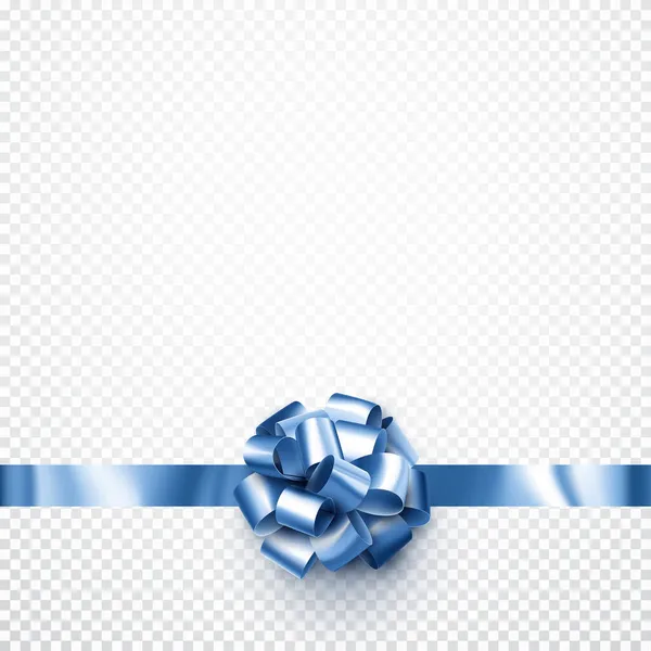 Όμορφο Αλουμινόχαρτο Μπλε Τόξο Κορδέλα Διαφανές Φόντο Χώρος Για Κείμενο — Διανυσματικό Αρχείο