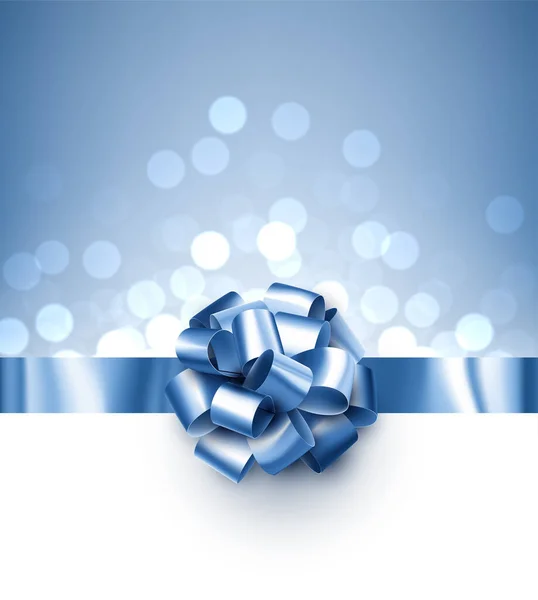 Ruban Papier Aluminium Bleu Avec Bel Arc Sur Fond Bokeh — Image vectorielle