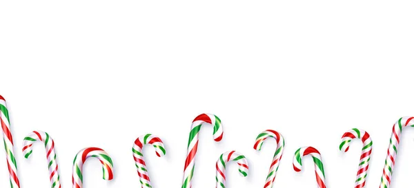 Boże Narodzenie Białe Czerwone Zielone Laski Cukierki Ramki Miejsca Tekst — Wektor stockowy