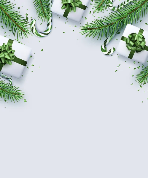 크리스마스와 새해의 수직적 전나무 포스터 일러스트 — 스톡 벡터