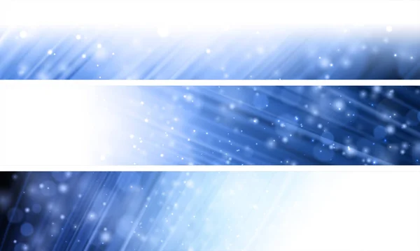 Ensemble Nuit Hiver Bleu Blanc Bannière Milieux Avec Neige Coups — Image vectorielle