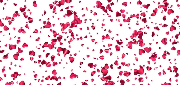 白を基調としたピンクの箔ハートのコンフェッティ 結婚式誕生日バレンタインデー ベクターホリデーイラスト — ストックベクタ