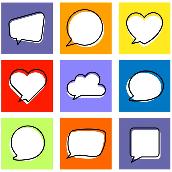 Set Colorful Isolated Speech Bubbles Different Shapes Vector Illustration — Wektor stockowy