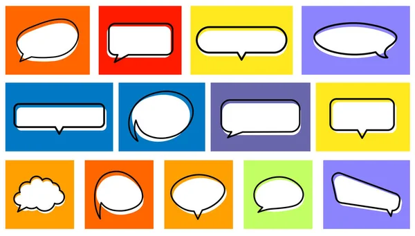Set Colorful Isolated Speech Bubbles Different Shapes Vector Illustration — 스톡 벡터