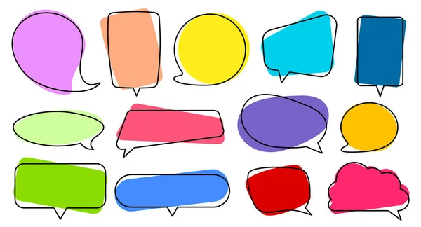 Set Empty Speech Bubbles Different Shapes Color Filling Frame Icon — Stock Vector