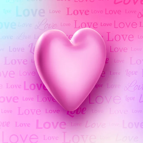Coração Rosa Fundo Sinal Amor Dia Dos Namorados Ilustração Vetorial — Vetor de Stock