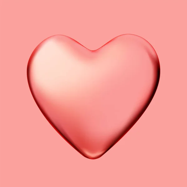 3D红心隔离 情人节和爱的象征 矢量说明 — 图库矢量图片