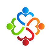 Team Heart 4 design logo element Vector