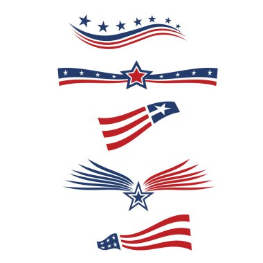 USA star flag design elements