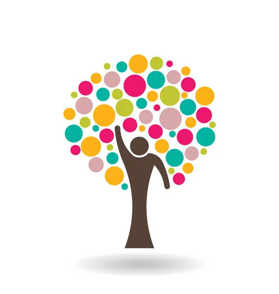 People Circle Tree Logo — Stock Illustration People Circle Tree Logo Royalty Free Stock Vectors