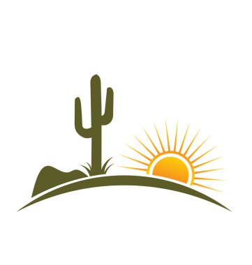 Logo Desert design elements with sun
