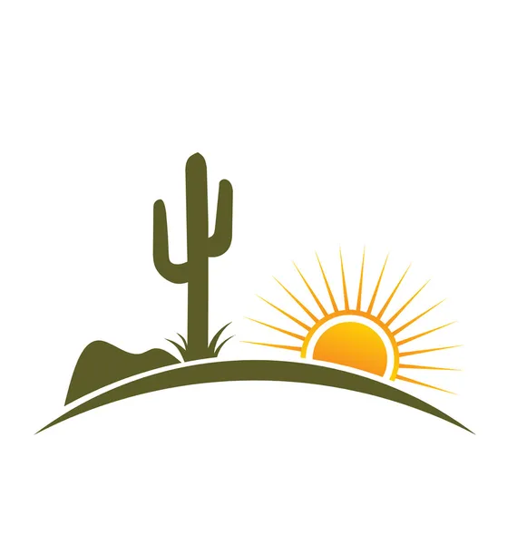 Logo Desert design elements with sun — Stock Illustration Logo Desert design elements with sun Stock Vector