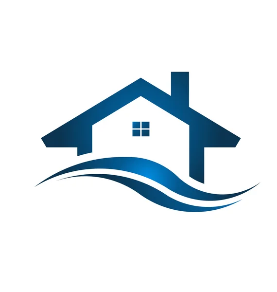 Blue house real estate logo image — Stock Vector © deskcube 45684223