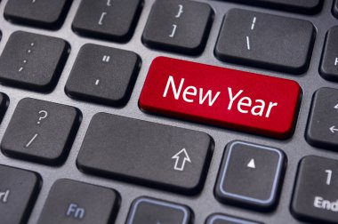new year message, keyboard pad clipart