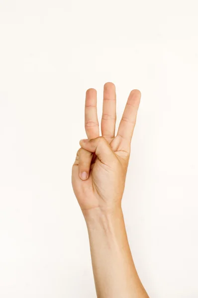 Isyarat tangan terisolasi atau sinyal untuk menghitung — Stok Foto