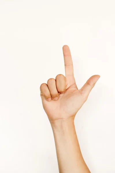 Gesto o segnale isolato della mano per il conteggio — Foto Stock