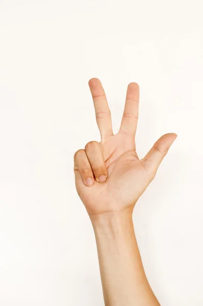 Gesto ou sinal de mão isolado para contagem — Fotografia de Stock