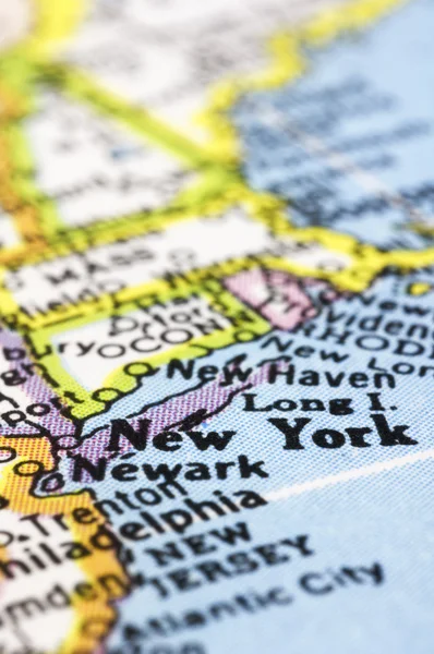 Primer plano de Nueva York en el mapa, estados unidos —  Fotos de Stock