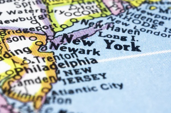Primer plano de Nueva York en el mapa, estados unidos —  Fotos de Stock