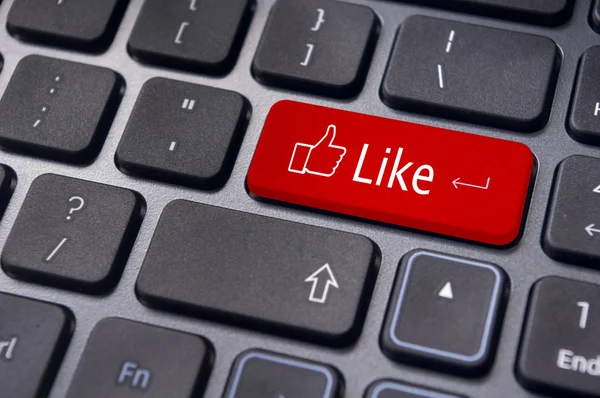 Like message on keyboard button, social media concepts — Stock Photo, Image