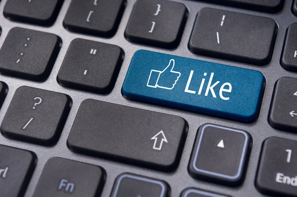 Like message on keyboard button, social media concepts — Stock Photo, Image