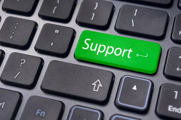 Online-Supportkonzepte, Nachricht auf Tastatur-Taste — Stockfoto