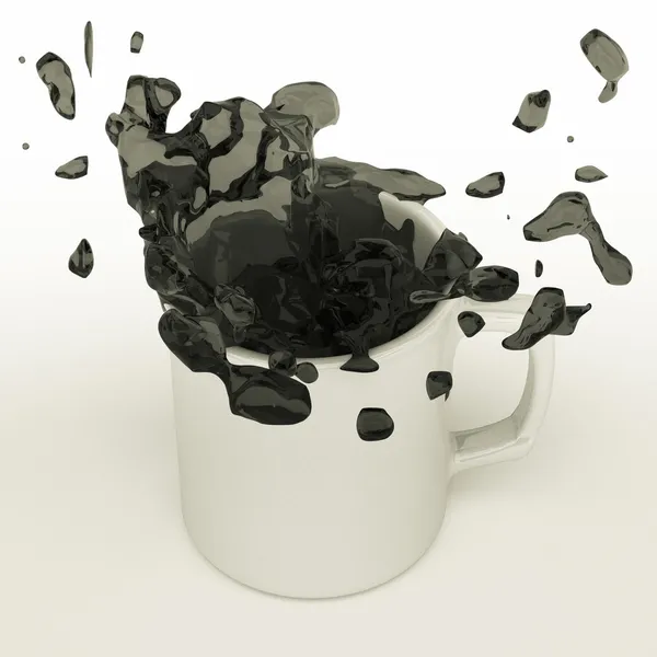 Caffè versato dalla tazza — Foto Stock