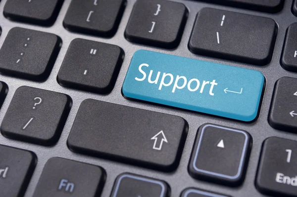 Concepts de support en ligne, message sur la touche clavier — Photo
