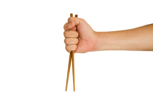 Hand holding chopstick — Stock Photo, Image