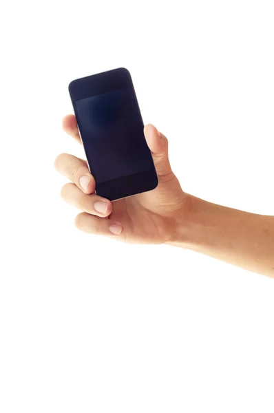 Απομονωμένες χέρι που κρατά το smartphone ή τηλέφωνο — Φωτογραφία Αρχείου