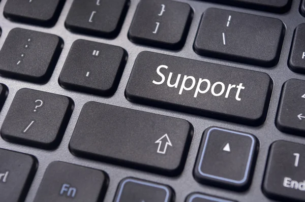 Concepts de support en ligne, message sur la touche clavier — Photo