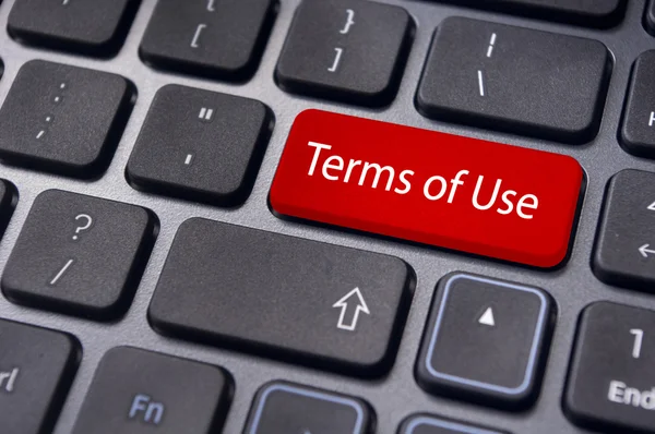 Terms of use, message on keyboard — Stock Photo, Image