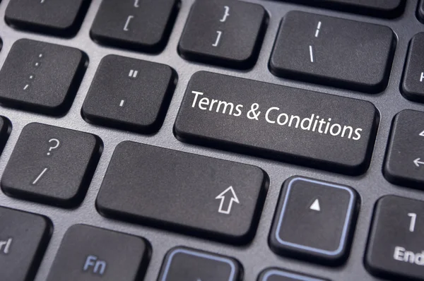 Mensaje en el teclado, para conceptos de términos y condiciones . —  Fotos de Stock