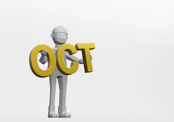 Darstellung Einer Attrappe Mit Einem Oktober Monatsschild Für Datumskonzepte — Stockfoto