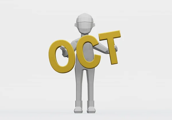 Weergave Van Dummy Met Een Maandteken Van Oktober Voor Datumbegrippen — Stockfoto