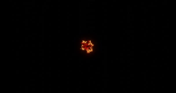 Fire Burning Embers Spinning Energy Balls — Stock Video